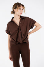 Load image into Gallery viewer, Stateside Poplin Front Twist Button Up Shirt
