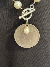 Load image into Gallery viewer, Missy Broeker Freshwater Pearl Necklace with Portuguese Coin
