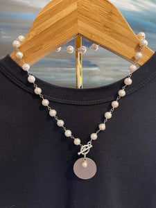 Missy Broeker Freshwater Pearl Necklace with Portuguese Coin