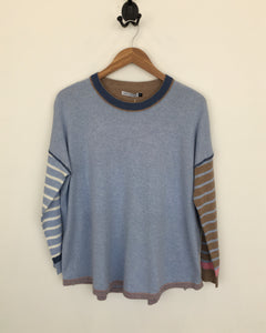 Zaket & Plover Colorful Stripe Boxy Sweater