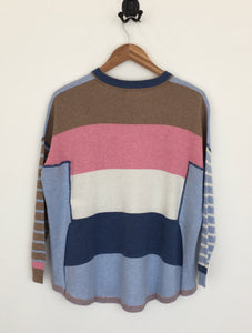 Zaket & Plover Colorful Stripe Boxy Sweater